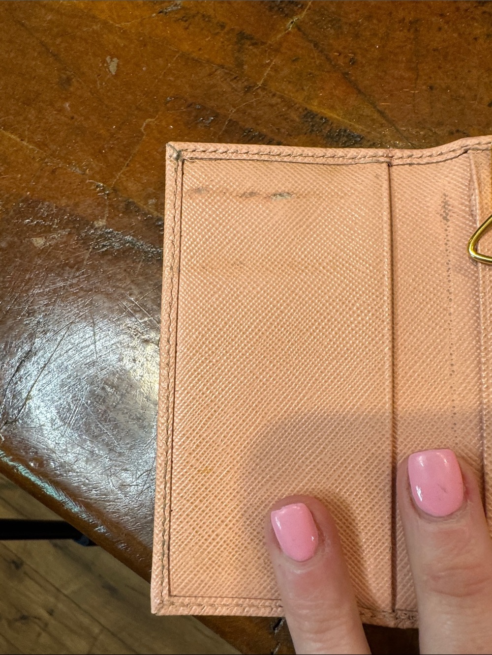 PRADA Pink Saffiano Bow Wallet - Picture 9 of 11